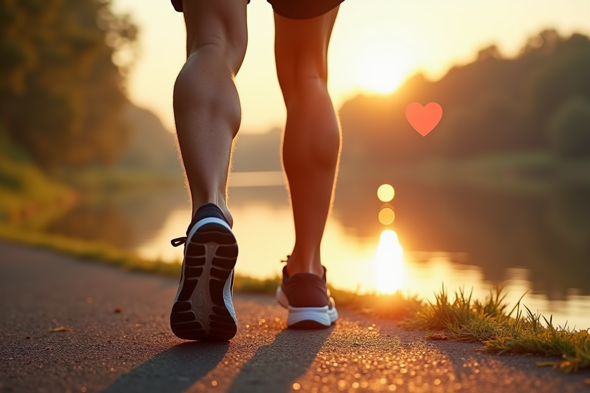 Chaussures de course et jambes d