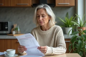 Femme réfléchissant à ses résultats médicaux à la maison