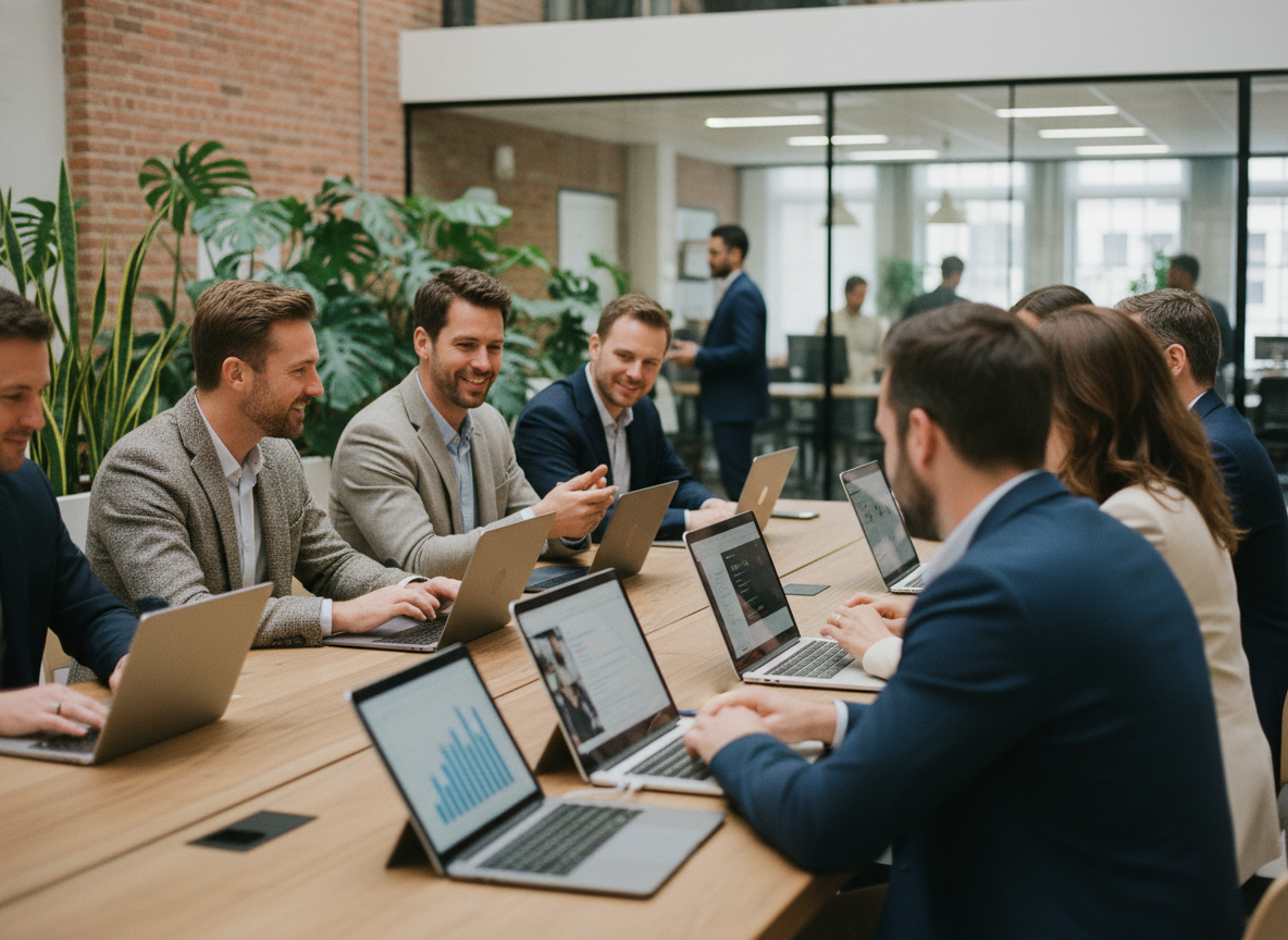 Groupe d'adultes divers en réunion de travail