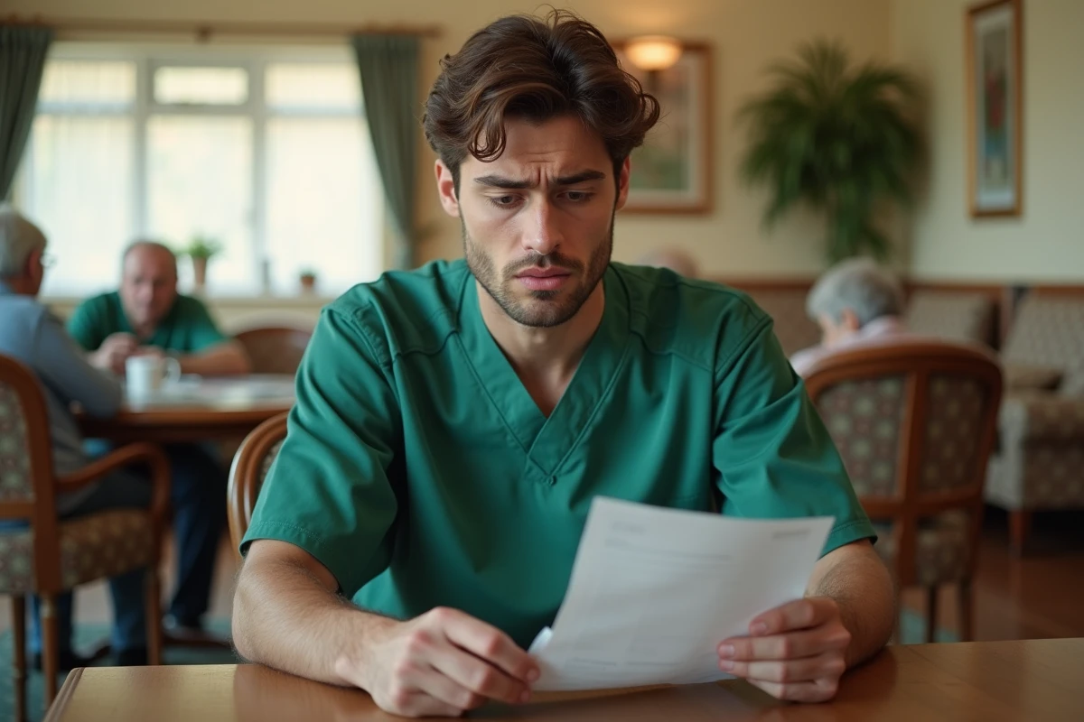 Infirmier regardant des notes d