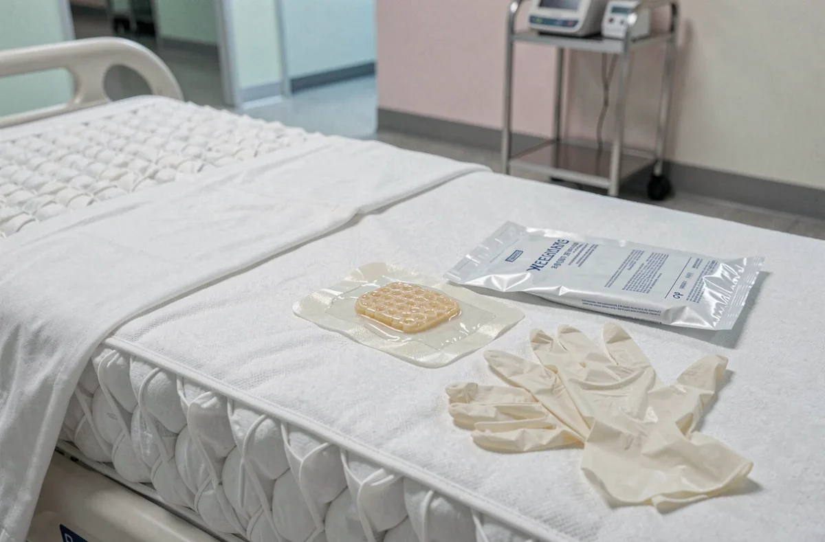 Matelas anti-escarres à cellules d'air et pansements hydrocolloïdes pour la prévention et le traitement des escarres