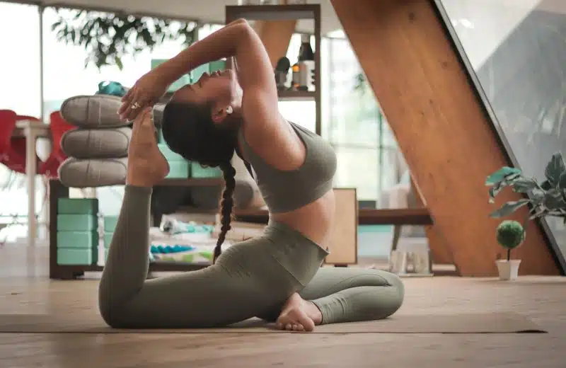 woman doing yoga